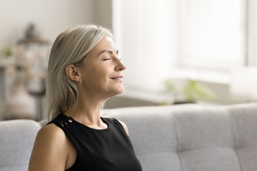 woman breathing