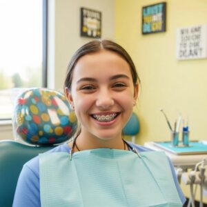 smiling-teenager-with-traditional-metal-braces-in-a-bright-dental-office